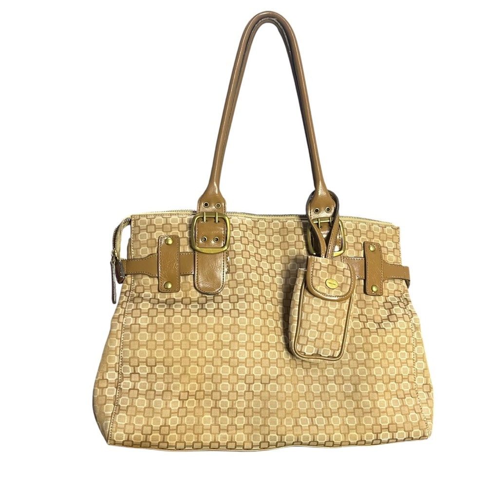 75- Nine West Tan Woven Shoulder Bag